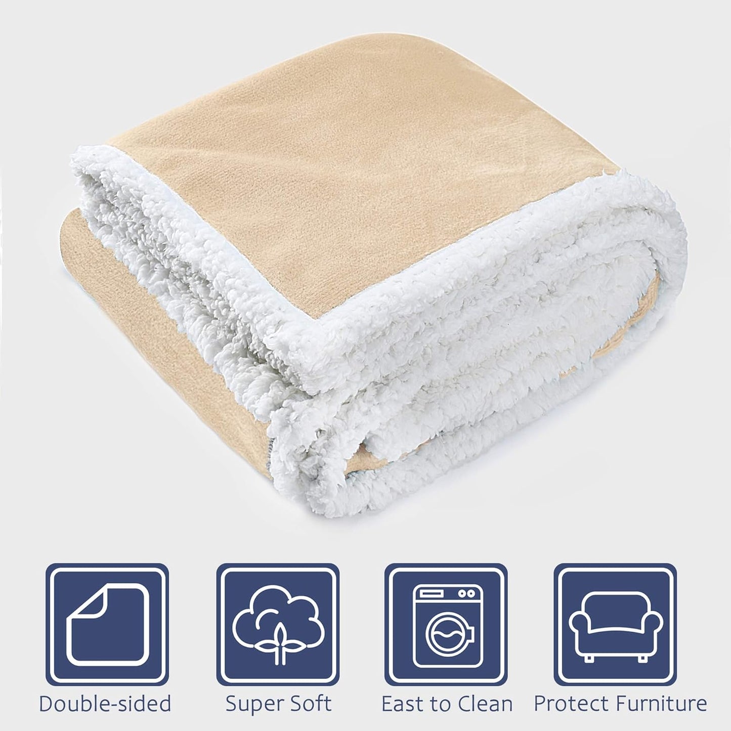 Large Dog Blanket, Super Soft Fluffy Sherpa Fleece Dog Couch Blankets and Throws for Large Medium Small Dogs Puppy Doggy Pet Cats, 50X60 Inches